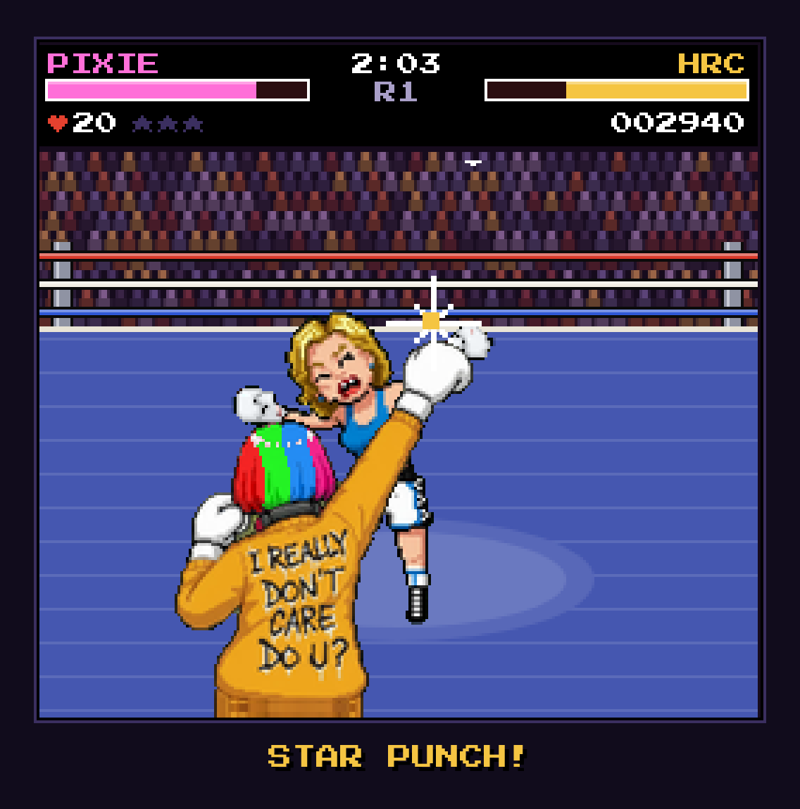 A star uppercut lands